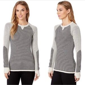 Smartwool Black and Cream Striped Sweater